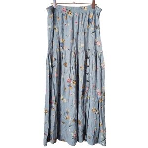 SURREALIST x VINTAGE‎ 90's crinkle floral midi skirt heart buttons size 1